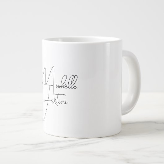 Professionele, minimalistische moderne handschrijf grote koffiekop (Voorkant rechts)