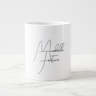 Professionele, minimalistische moderne handschrijf grote koffiekop