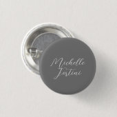 Professionele, minimalistische moderne handschrijf ronde button 3,2 cm (Voorkant /achterkant)