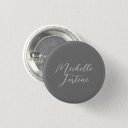 Professionele, minimalistische moderne handschrijf ronde button 3,2 cm (Voorkant /achterkant)