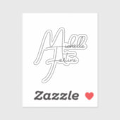 Professionele, minimalistische moderne handschrijf sticker (Vel)