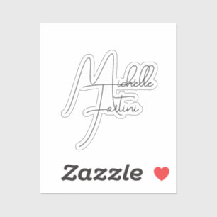 Professionele, minimalistische moderne handschrijf sticker