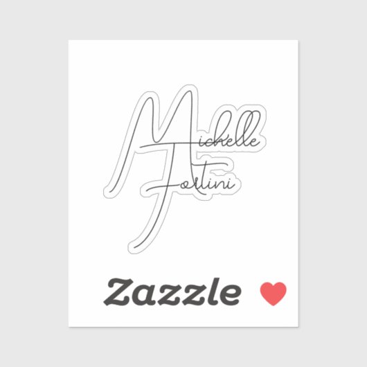 Professionele, minimalistische moderne handschrijf sticker (Vel)
