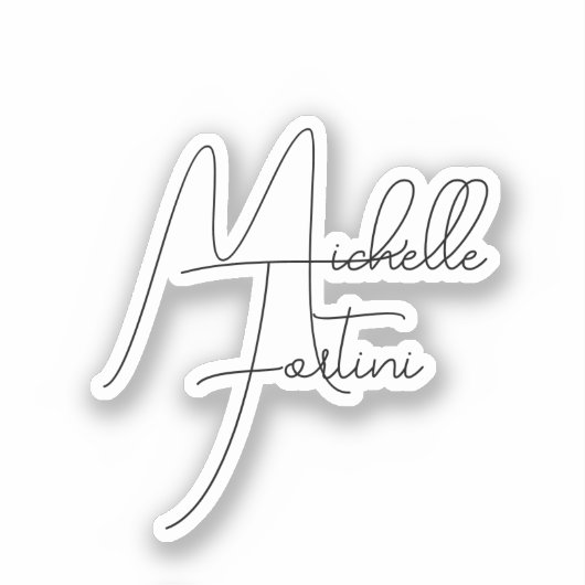 Professionele, minimalistische moderne handschrijf sticker (Voorkant)