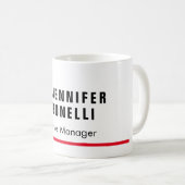 Professionele, minimalistische moderne jouw naam koffiemok (Voorkant rechts)