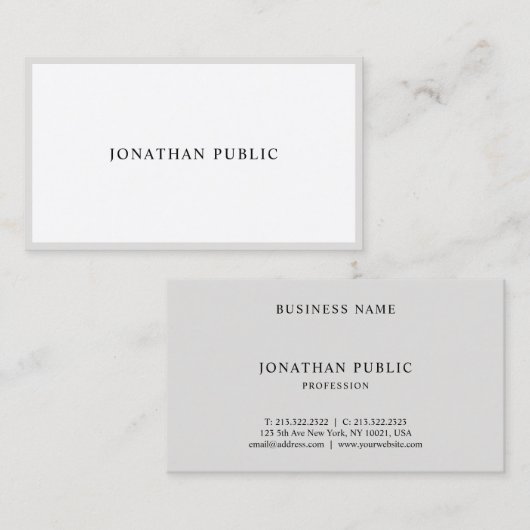 Professionele minimalistische moderne legant rendy visitekaartje (Voorkant / Achterkant)