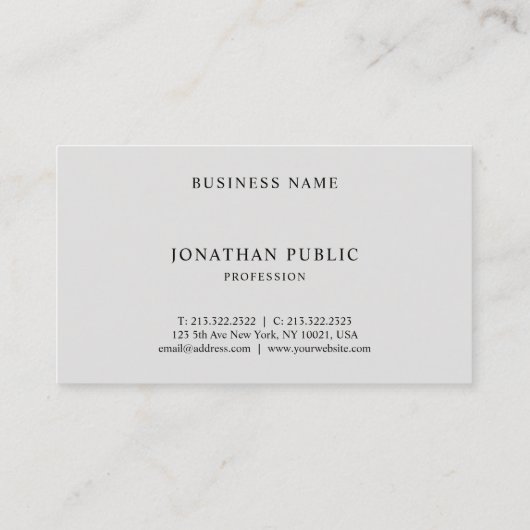 Professionele minimalistische moderne legant rendy visitekaartje (Achterkant)