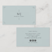 Professionele minimalistische moderne monogram sto visitekaartje (Voorkant / Achterkant)