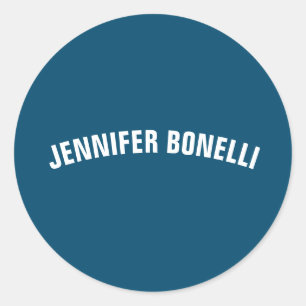 Professionele, minimalistische, moderne oceaanblau ronde sticker