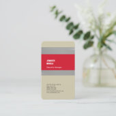 Professionele minimalistische moderne rode grijze  visitekaartje (Staand voorkant)