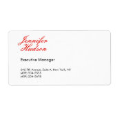 Professionele minimalistische moderne rode kalligr etiket (Voorkant)