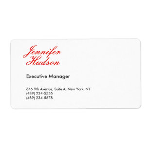 Professionele minimalistische moderne rode kalligr etiket