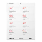 Professionele minimalistische moderne rode kalligr etiket (Full Sheet)