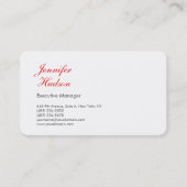 Professionele minimalistische moderne rode kalligr visitekaartje (Voorkant)