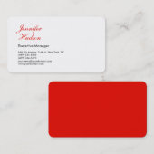Professionele minimalistische moderne rode kalligr visitekaartje (Voorkant / Achterkant)