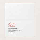 Professionele minimalistische moderne rode kalligr visitekaartje (Buitenkant ongevouwen)