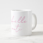 Professionele minimalistische moderne roze wit voe grote koffiekop (Voorkant rechts)