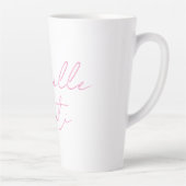 Professionele minimalistische moderne roze wit voe latte mok (Rechts)