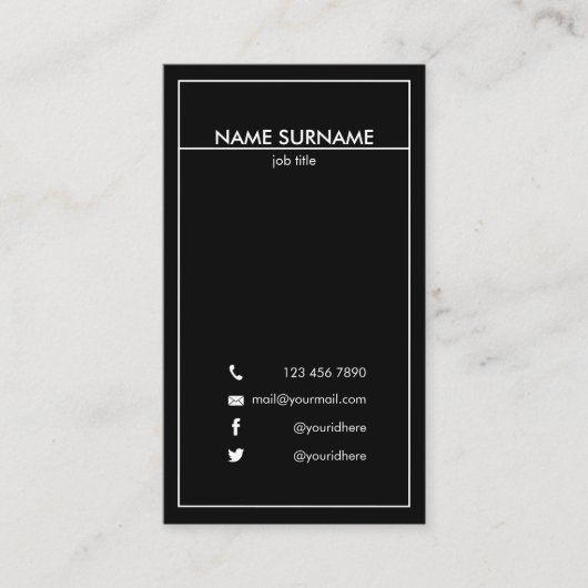 Professionele minimalistische moderne, schone W&W- Visitekaartje (Voorkant)