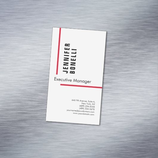 Professionele, minimalistische moderne trendy magnetisch visitekaartje (Voorbeeld)