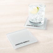 Professionele minimalistische moderne trendy naam glazen onderzetter (Schuin)