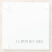 Professionele minimalistische moderne trendy naam glazen onderzetter (Achterkant)