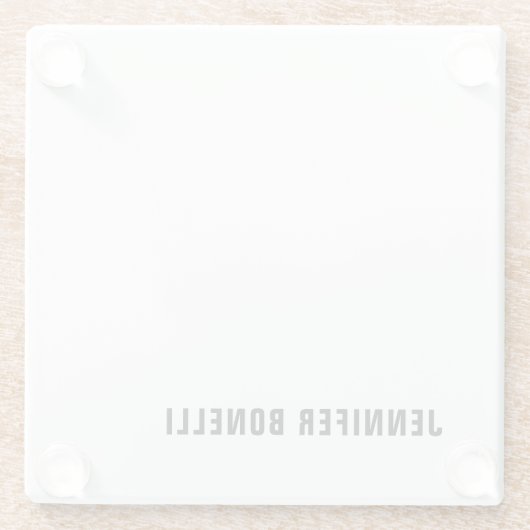 Professionele minimalistische moderne trendy naam glazen onderzetter (Achterkant)