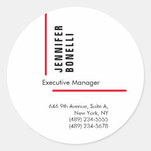 Professionele, minimalistische moderne trendy ronde sticker