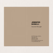Professionele, minimalistische moderne trendy visitekaartje (Buitenkant ongevouwen)