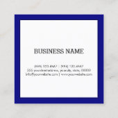 Professionele minimalistische moderne witte marine vierkante visitekaartje (Achterkant)