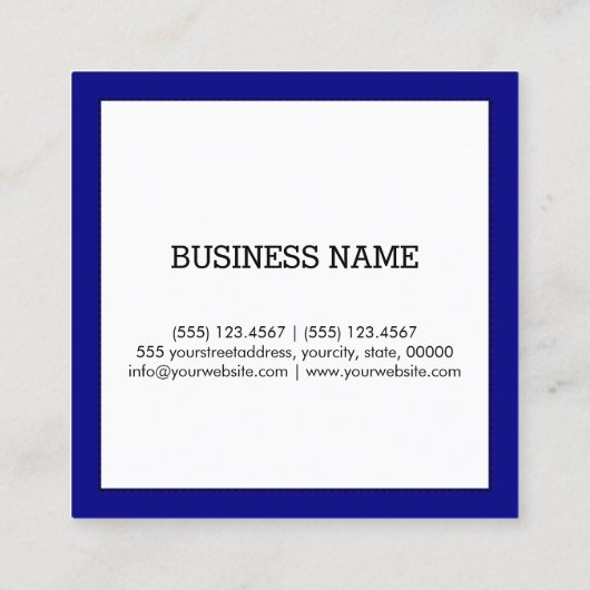 Professionele minimalistische moderne witte marine vierkante visitekaartje (Achterkant)