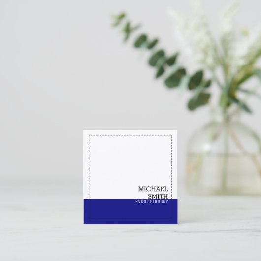 Professionele minimalistische moderne witte marine vierkante visitekaartje (Staand voorkant)