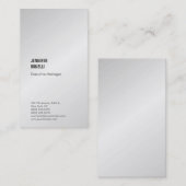 Professionele minimalistische moderne zilvergrijs visitekaartje (Voorkant / Achterkant)