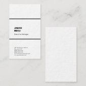 Professionele minimalistische moderne zwart-wit visitekaartje (Voorkant / Achterkant)
