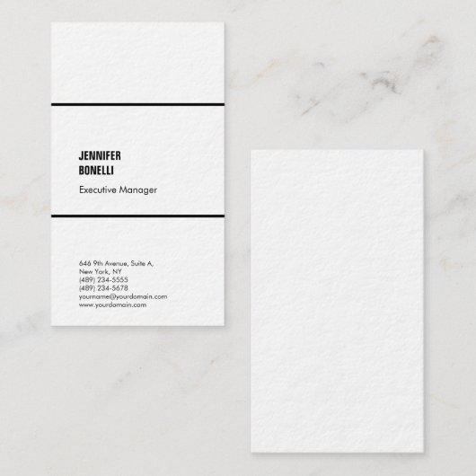 Professionele minimalistische moderne zwart-wit visitekaartje (Voorkant / Achterkant)