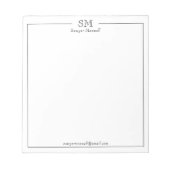 Professionele minimalistische monogram Naam Busine Notitieblok (Voorkant)