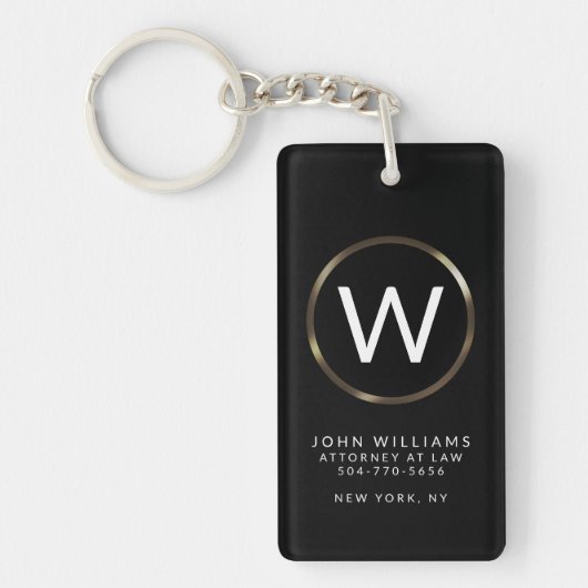 Professionele minimalistische monogram Sleutelhang Sleutelhanger (Voorkant)