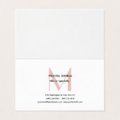 Professionele Minimalistische Monogrammed Profielk Visitekaartje (Buitenkant ongevouwen)