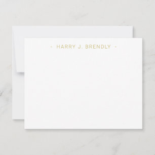 Professionele minimalistische naam White Flat Note Notitiekaartje
