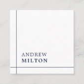 Professionele minimalistische Navy Blue Lines Cons Vierkante Visitekaartje (Voorkant)