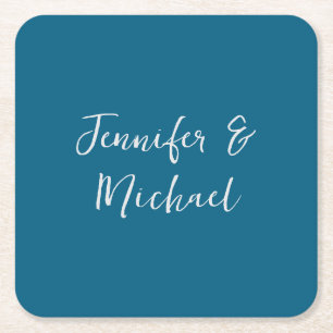 Professionele minimalistische oceaan blauwe kallig kartonnen onderzetters