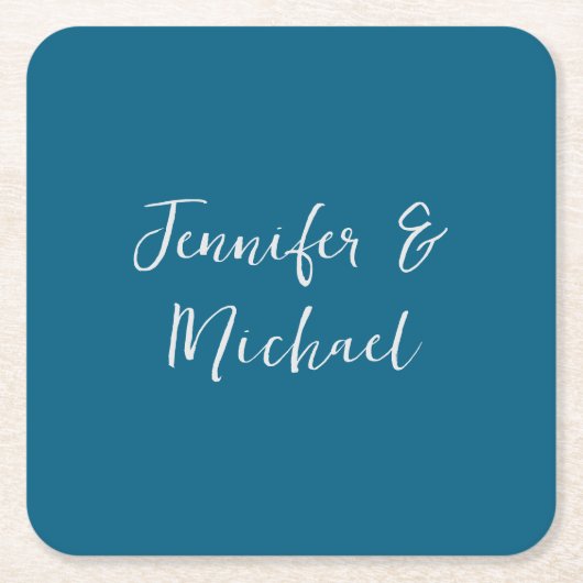 Professionele minimalistische oceaan blauwe kallig kartonnen onderzetters (Voorkant)