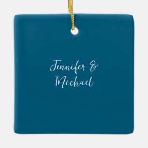 Professionele minimalistische oceaan blauwe kallig keramisch ornament