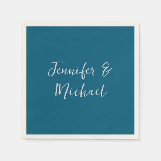 Professionele minimalistische oceaan blauwe kallig servet (Voorkant)