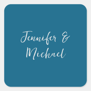 Professionele minimalistische oceaan blauwe kallig vierkante sticker