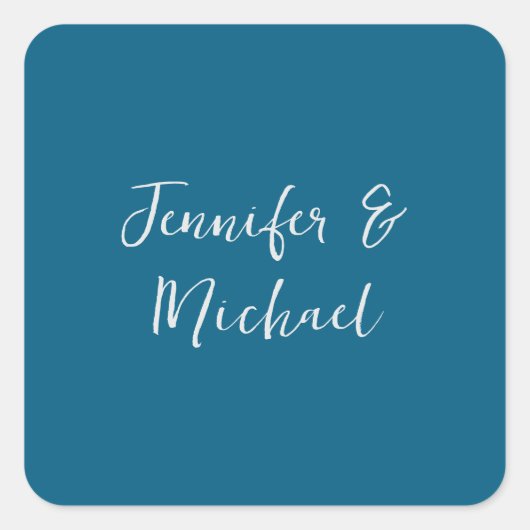 Professionele minimalistische oceaan blauwe kallig vierkante sticker (Voorkant)