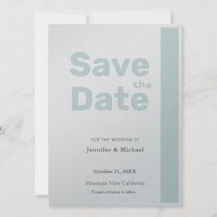 Professionele Minimalistische Plain Modern Blauw Z Save The Date