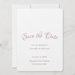 Professionele Minimalistische Plain Roos Gouden Kl Save The Date