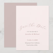 Professionele Minimalistische Plain Roos Gouden Kl Save The Date (Voorkant / Achterkant)