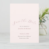 Professionele Minimalistische Plain Roos Gouden Kl Save The Date (Staand voorkant)